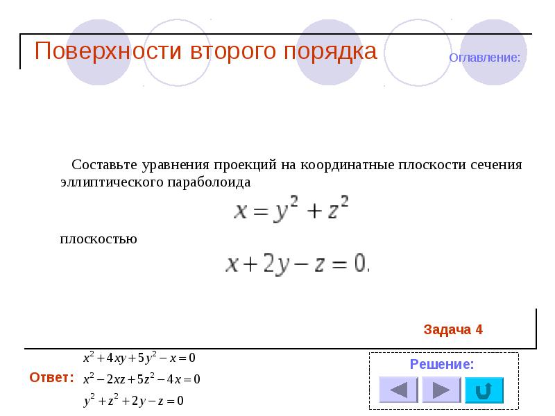 Поверхности второго порядка презентация