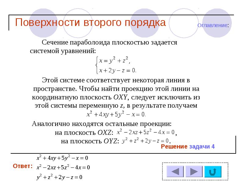 Поверхности второго порядка презентация