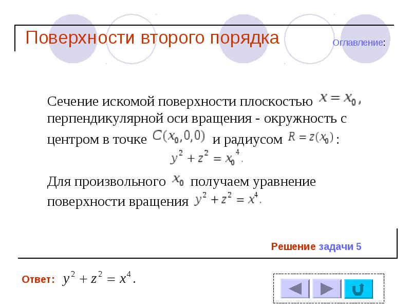 Общее уравнение плоскости второго порядка