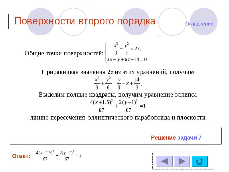 Поверхности второго порядка презентация