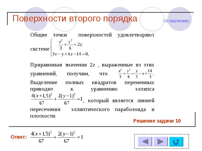 Поверхности второго порядка презентация