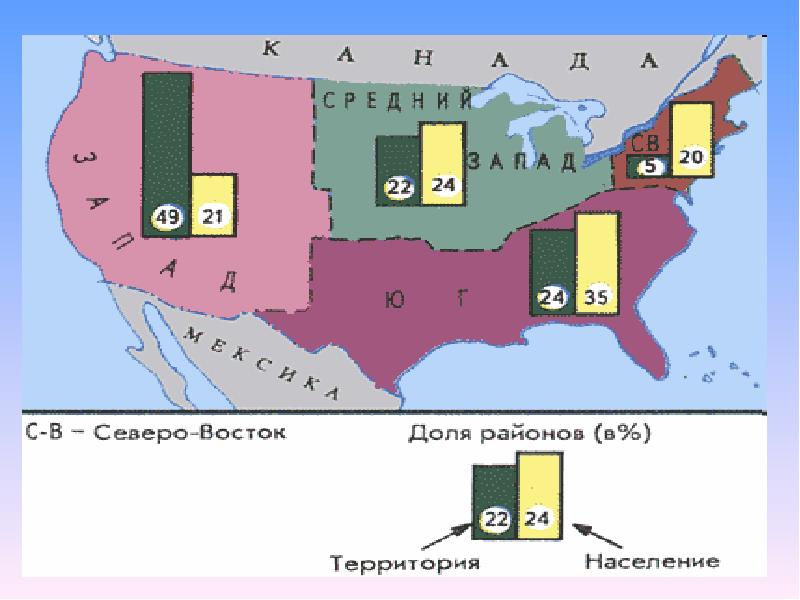 Экономические районы сша карта