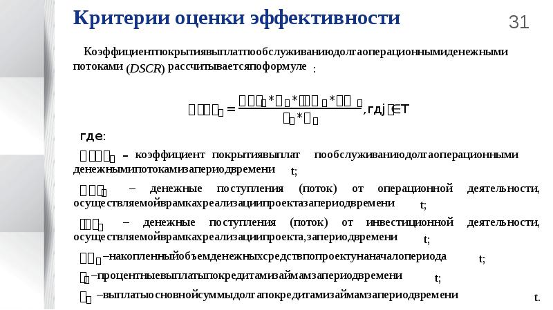 Показатели эффективности проекта гчп