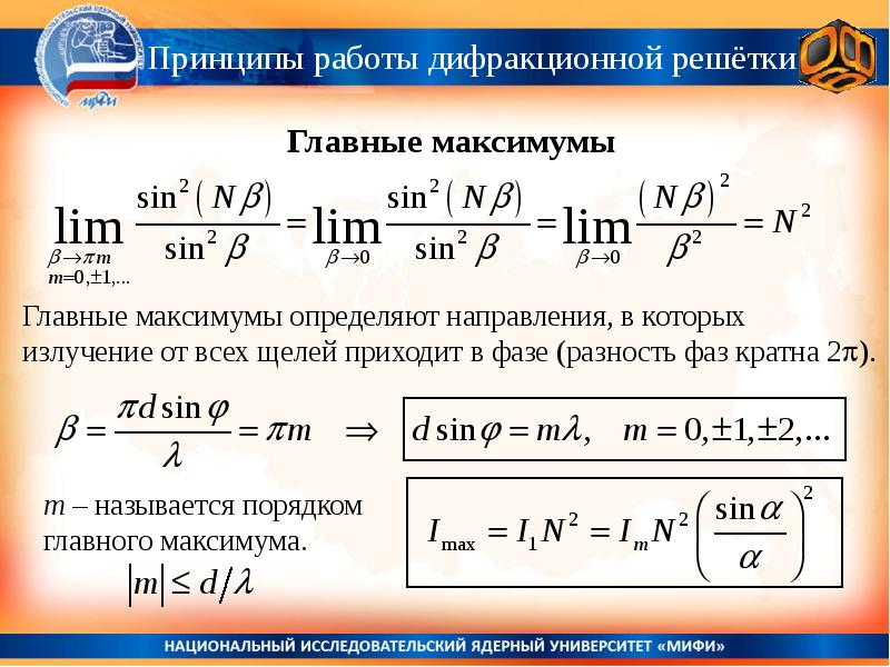 Число максимумов дифракционной решетки