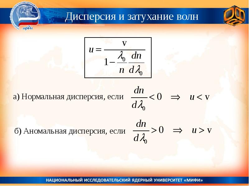 Нормальная волна. Дисперсия волн. Затухание волн.