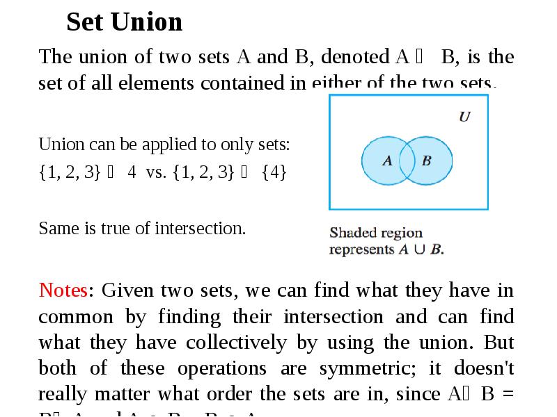 Set union. A \ B discrete Math. Mathematical Sets intersection Union. Union of two Sets.