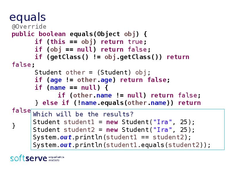 equals equals