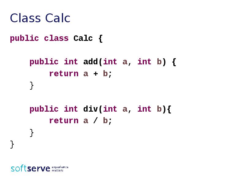 Class Calc
public class Calc {
Class Calc
public class Calc {
