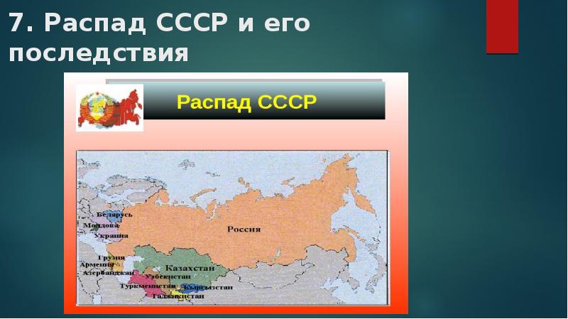 7. Распад СССР и его последствия