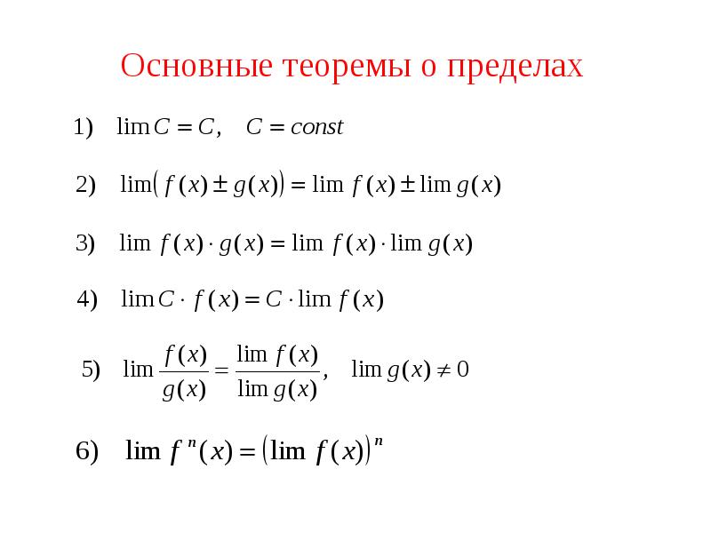 Теоремы о пределах