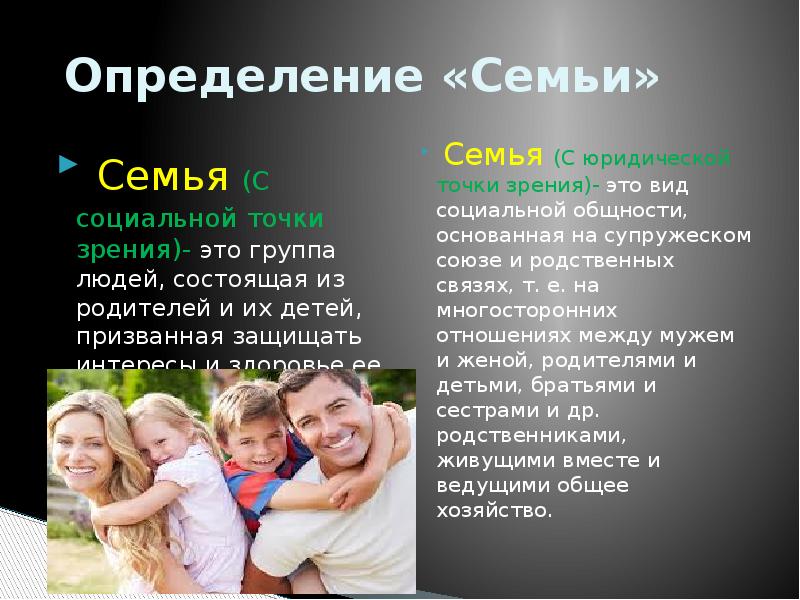 Семья состоящая из родителей. Семья это определение. Современная семья это определение. Семья с правовой точки зрения. Современная семья презентация.