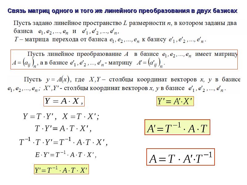Виды линейных преобразований. Виды линейных преобразований