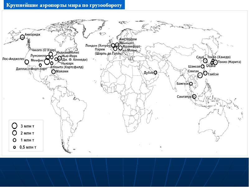 Контурная карта мировой транспорт