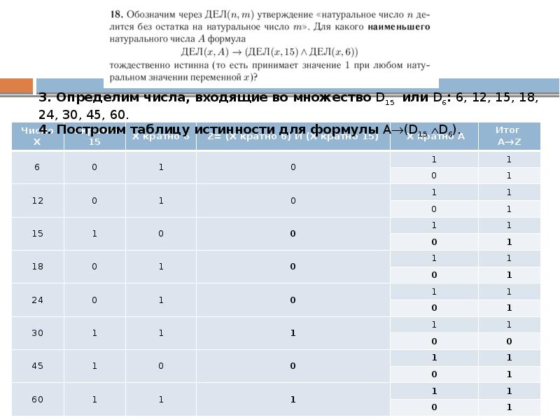 Обозначим через дел n m утверждение натуральное