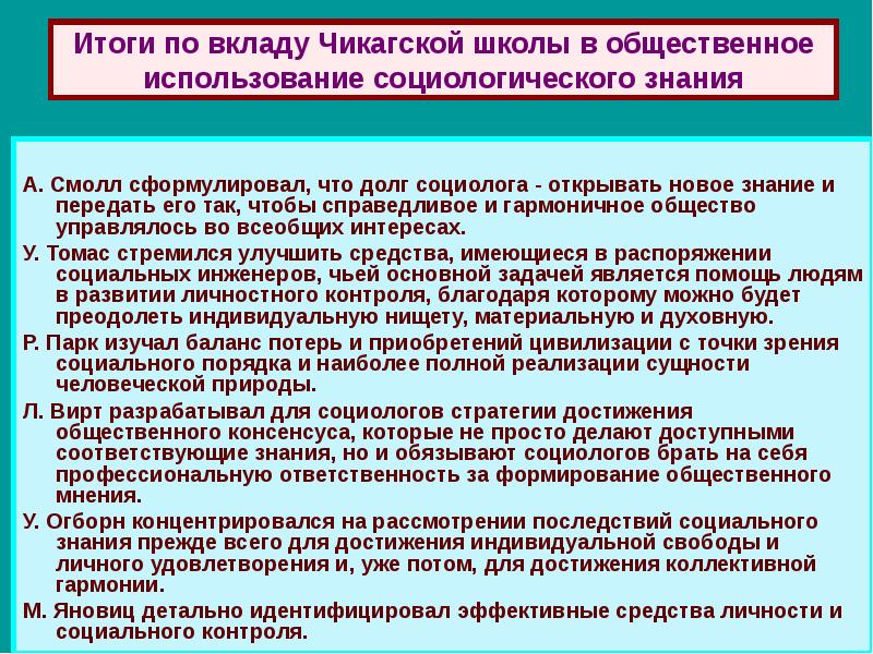 Общественное использование. Чикагская школа социологии. Чикагская школа социологии этапы. Чикагская школа социологии основные идеи. Основные достижения Чикагской социологической школы.