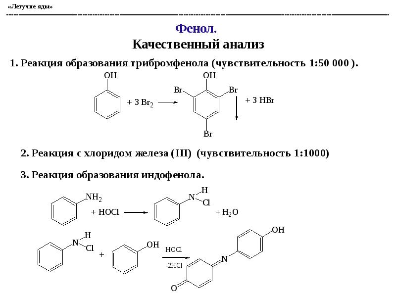 Реакции с хлоридом железа 3. Образование трибромфенола реакция. Резорцин fecl3. Реакция образования индофенола. Фенолят железа качественная реакция.