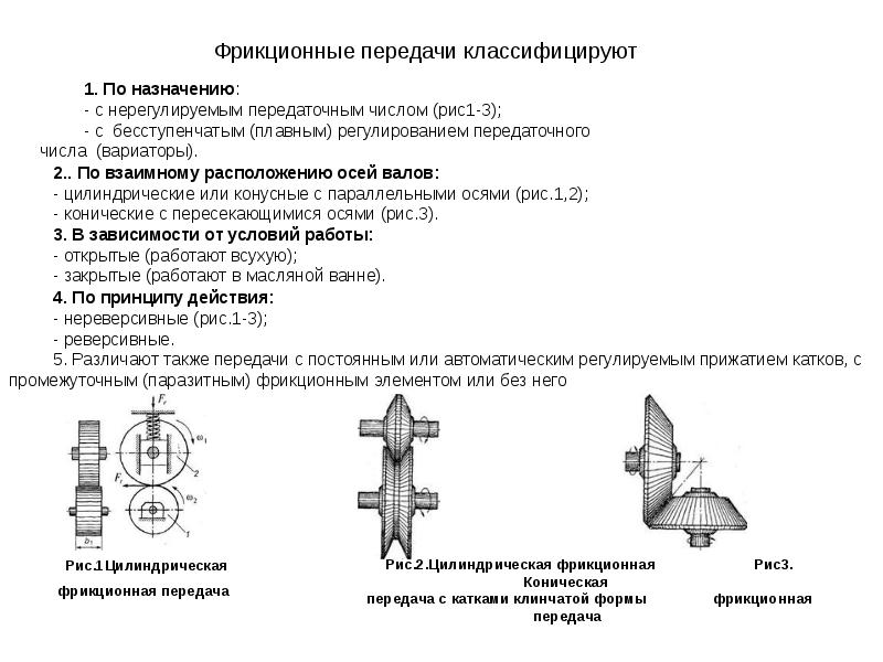 Фрикционная передача схема