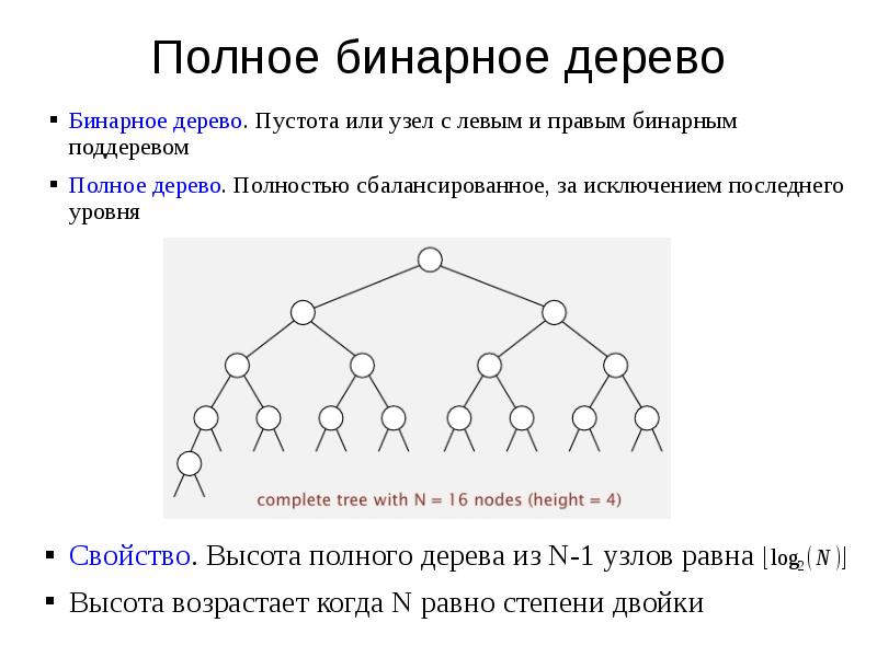 Полное дерево. Полное бинарное дерево ранга n. Неполное бинарное дерево. Уровни бинарного дерева. Высота бинарного дерева c++.