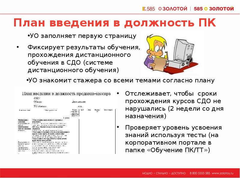 План введения в должность нового сотрудника образец