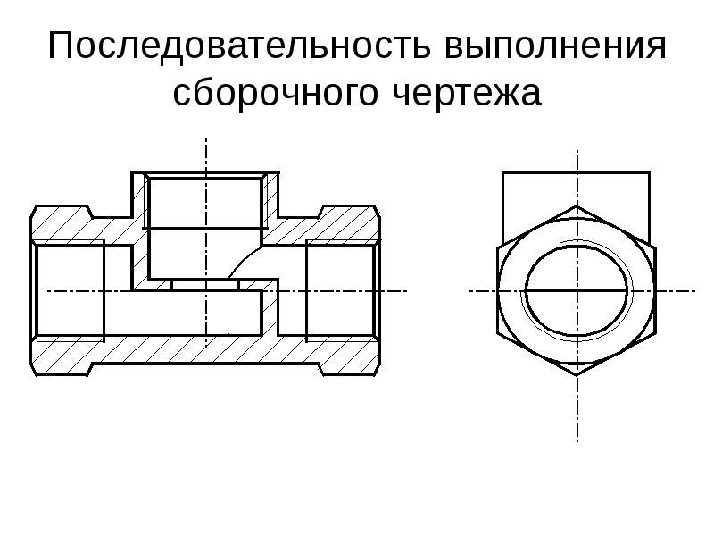 Выполнения сборочного чертежа необходимо начинать с