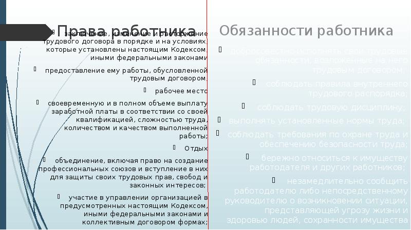 Трудовые правоотношения презентация