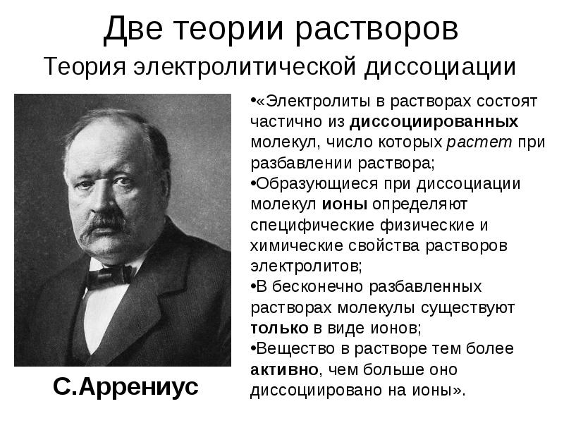 Подготовьте презентацию по теме вклад русских химиков в теорию электролитической диссоциации