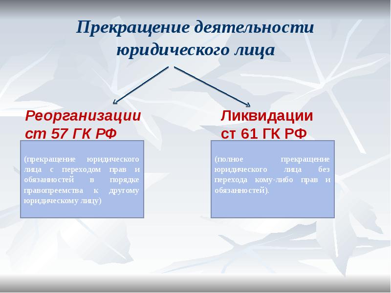 Прекращение деятельности юридического лица Прекращение деятельности юридического лица