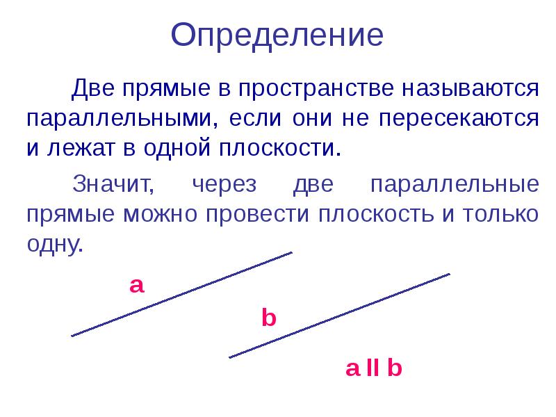 Параллельные прямые определение и рисунок