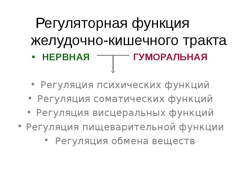 Пример регуляторной функции. Функции психической регуляции. Регуляторная функция психики. Регуляция висцеральных функций. Нервная и гуморальная регуляция функций ЖКТ.