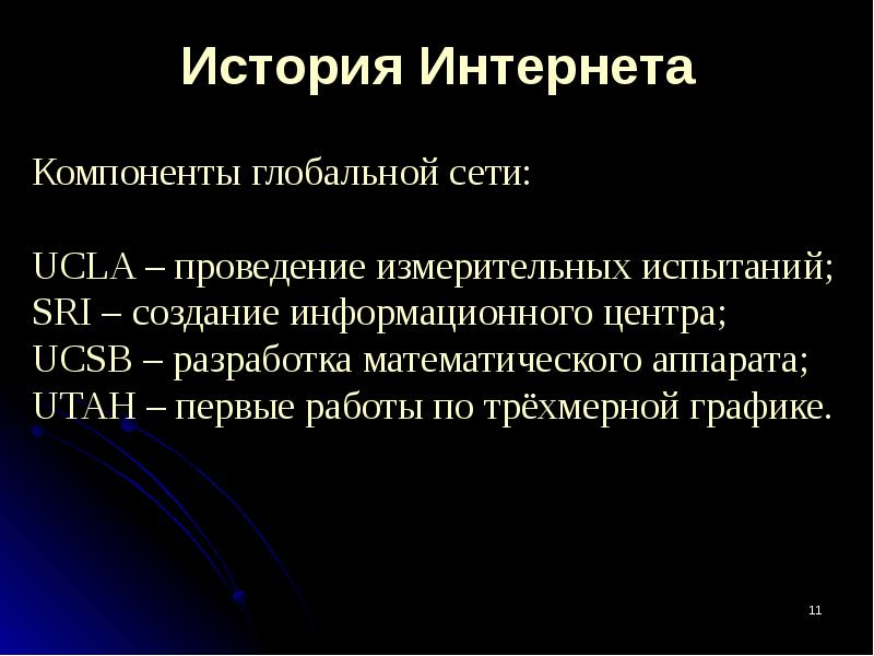 История сети интернета презентация