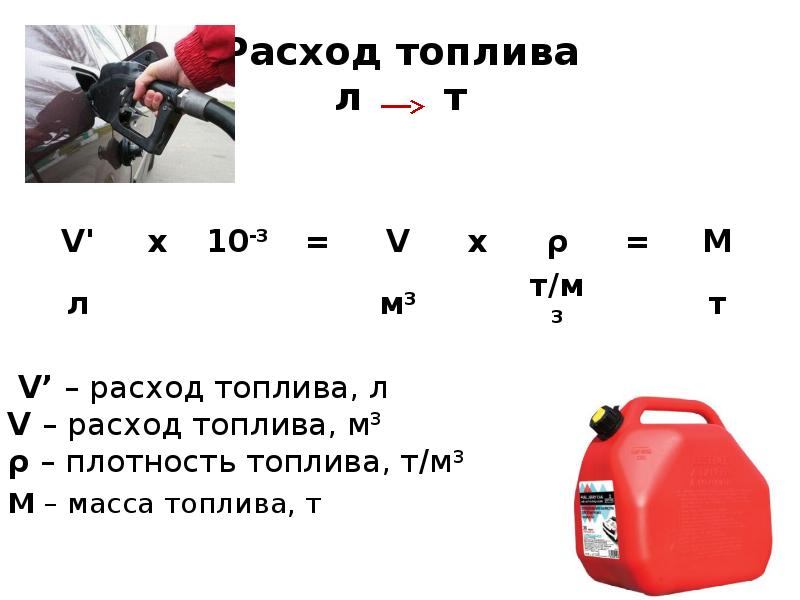 Масса бензина. Табло плотность горючего.