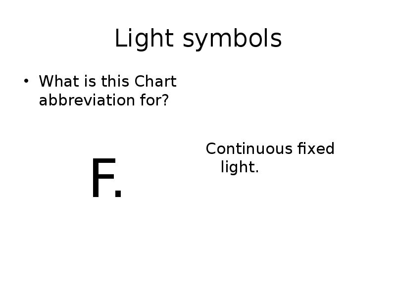 Light symbols What is this Chart abbreviation for? F.