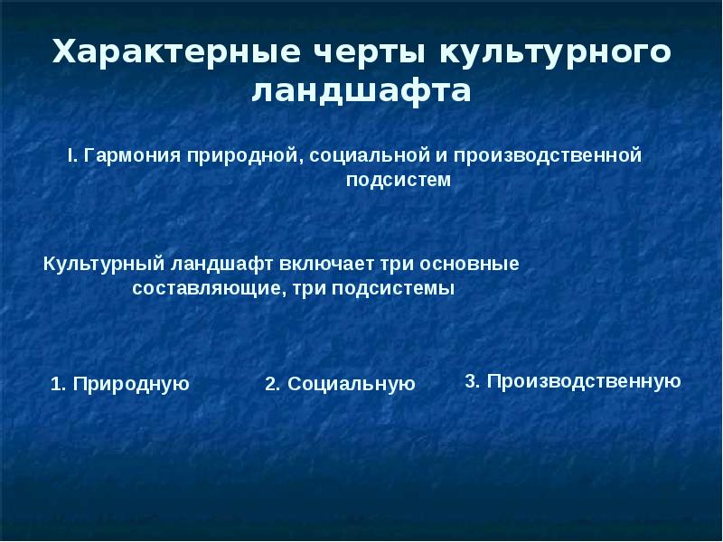 Виды культурных ландшафтов схема 6 класс