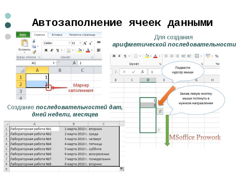 Заполнить ячейки эксель