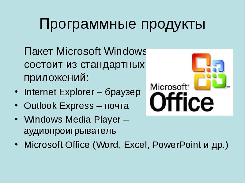 Компоненты microsoft office презентация