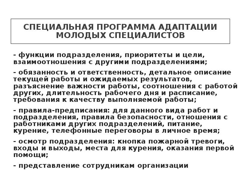 Индивидуальный план адаптации молодого специалиста в школе