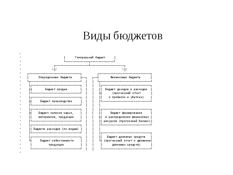 Виды бюджета проекта