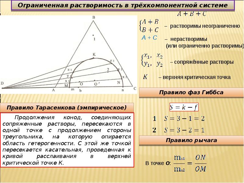 Построение треугольной диаграммы взаимной растворимости