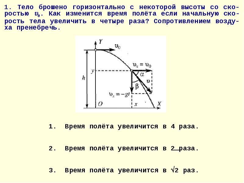 Движение тела в течении времени