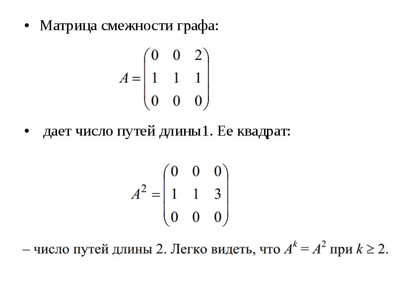 Найти матрицу смежности графа