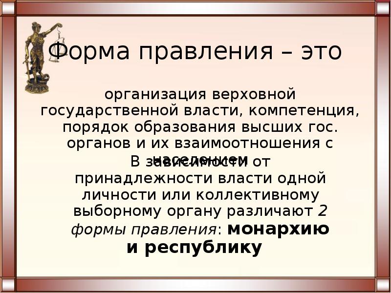 Монархия это форма правления. Формы правления. Организация Верховной власти. Форма правления организация Верховной государственной власти. Организация верховнойвоасти это.