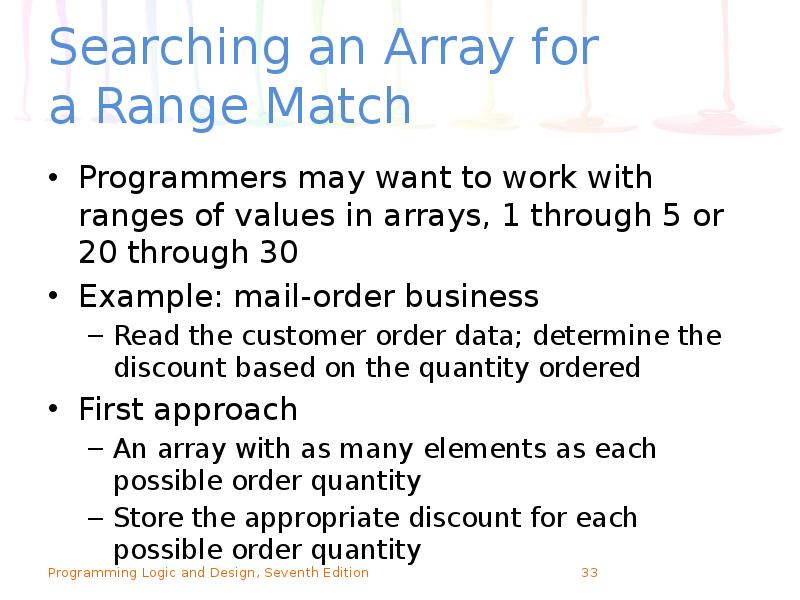 Searching an Array for a Range Match
Programmers may want Searching an Array for a Range Match
Programmers may want