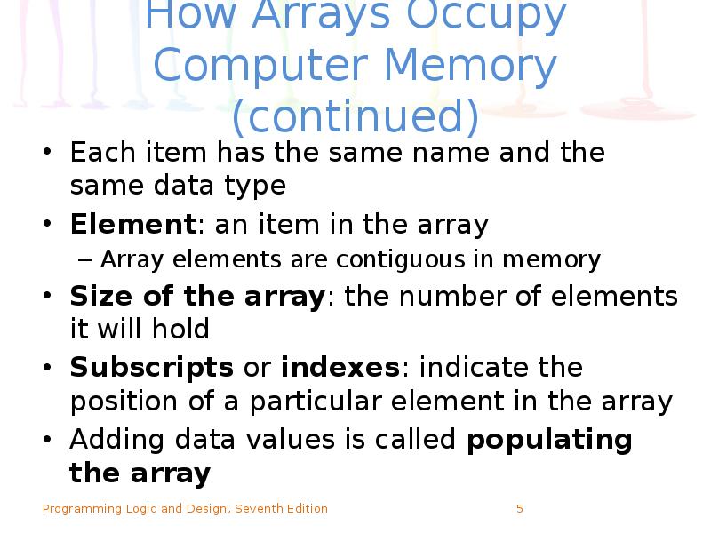 Each item has the same name and the same data type
Each item has the same name and the same data type