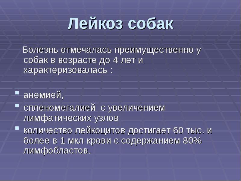 Лейкоз животных презентация