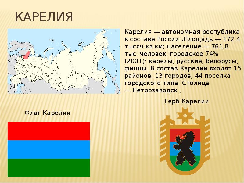 Площадь карелии в кв км. Республика Карелия столица герб флаг. Презентация Республика Карелия 4 класс. Флаг и герб Карелии. Презентация на тему Республика Карелия.