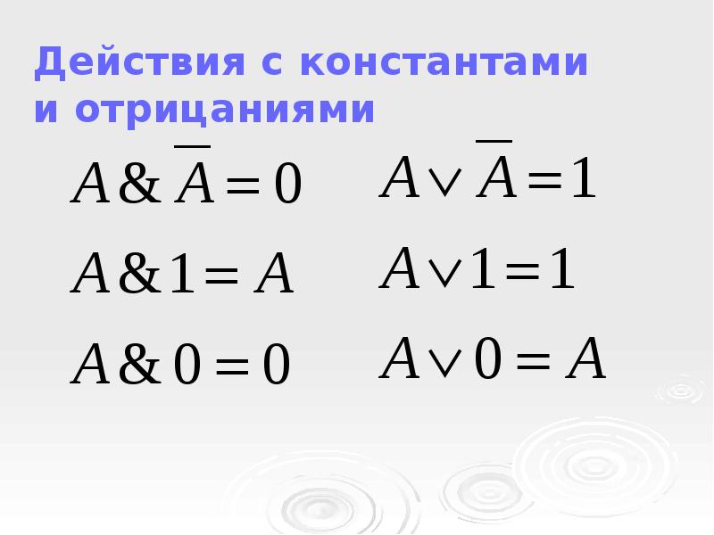 Базовые логические операции и схемы кратко