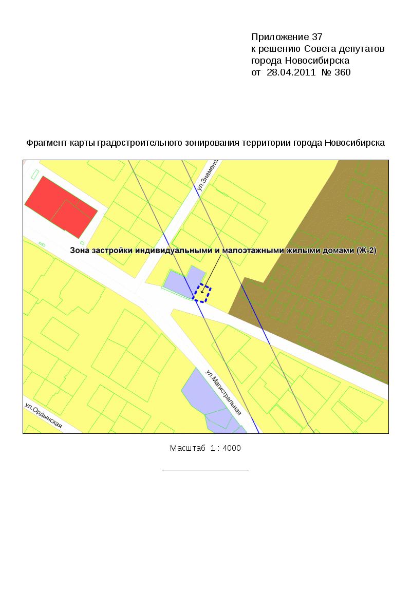 Карта градостроительного зонирования территории города новосибирска