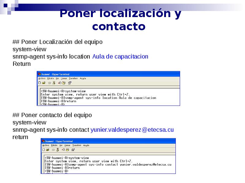 Poner localización y contacto Poner localización y contacto