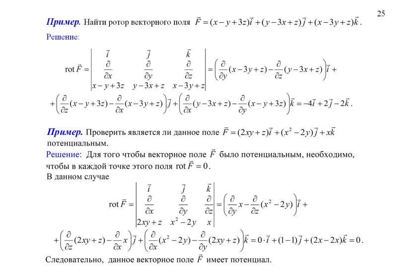 Виды векторного поля