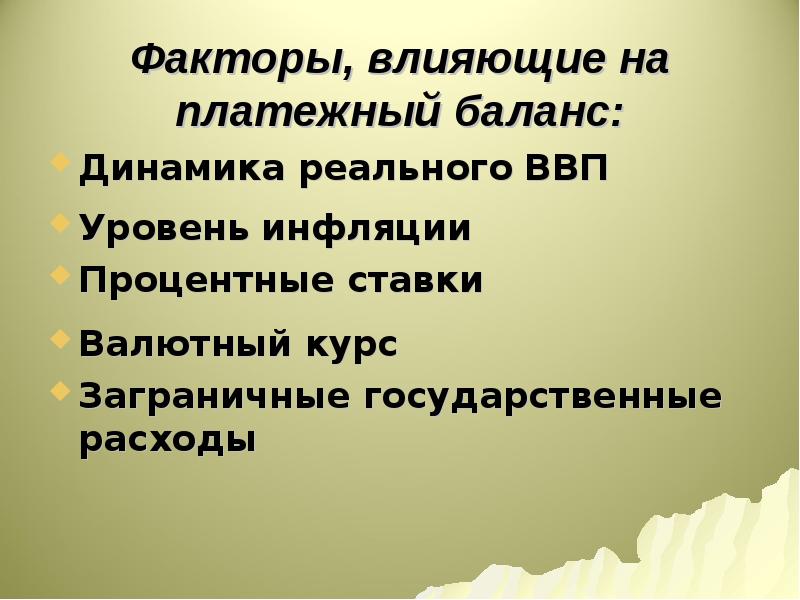 Платежный баланс экономика 11 класс презентация